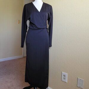 H&M wrap black midi dress